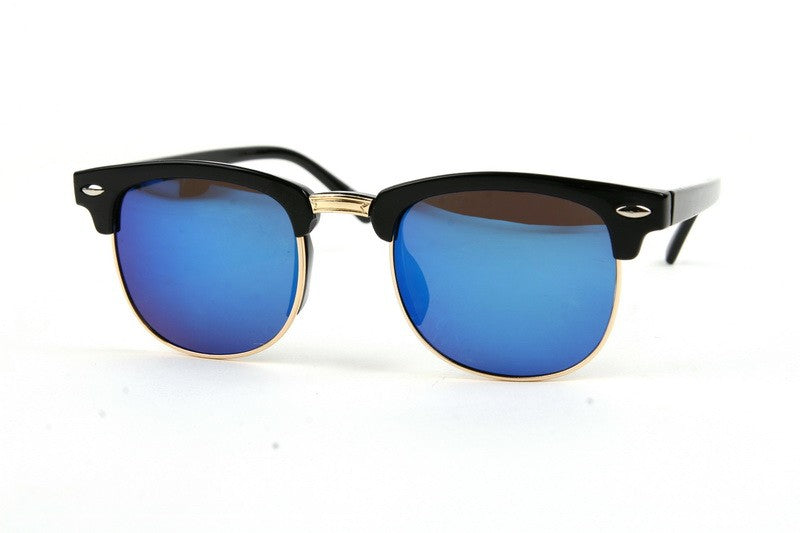 Boys Black-Blue Mirror Wayfarer Sunglasses