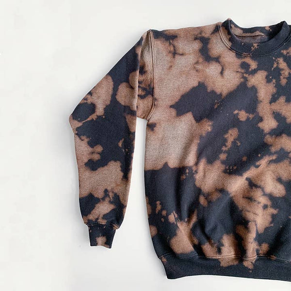 Inverse Black & Copper  Men Tie-Dye Crewneck Sweater