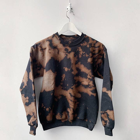 Inverse Black & Copper  Men Tie-Dye Crewneck Sweater