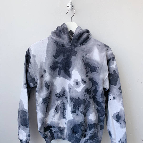 Black & Gray Mens Tye-Dye Hoodie