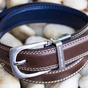 Boys Reversible Brown/Navy Leather Belt