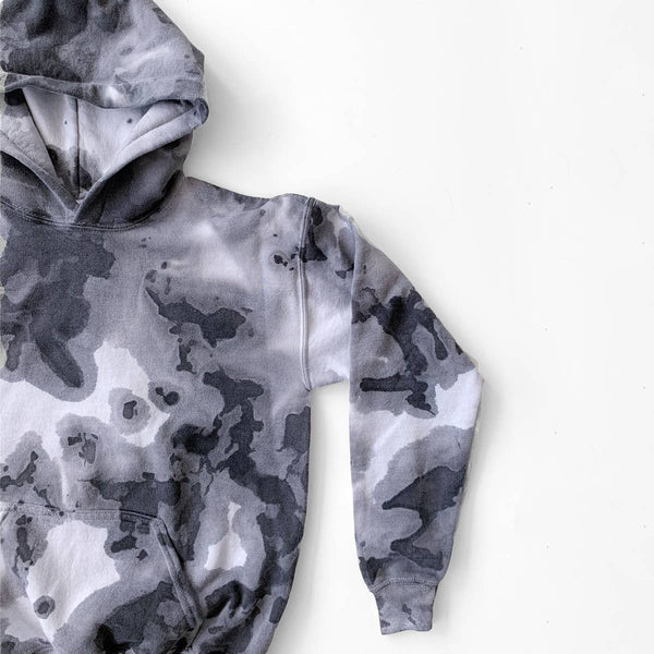 Black & Gray Mens Tye-Dye Hoodie